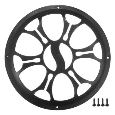 Imagem de ACROPIX Capa de grade de alto-falante de carro universal de 25,4 cm redonda de 25,4 cm capa protetora de subwoofer com parafusos de montagem ABS preto - pacote com 1