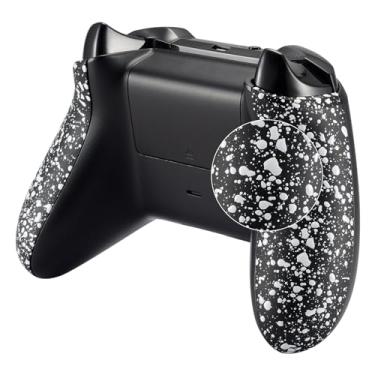 Imagem de Painéis traseiros texturizados eXtremeRate, trilhos laterais antiderrapantes confortáveis, alças de respingos 3D, peças de substituição de melhoria de jogo para controle Microsoft Xbox One X e One S, Textured White