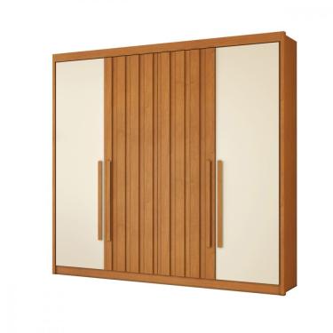 Imagem de Guarda Roupa De Solteiro Ripado Grecia Cinamomo E Off White Cinamomo Com Off White