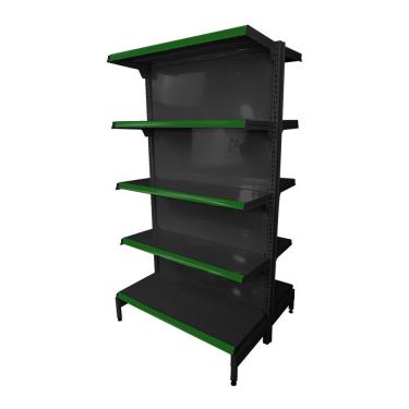 Imagem de Gôndola Prateleira Preta 5 Níveis 40x30 New Plus 1,70 Central Inicial Pe Verde - Sa Gôndolas