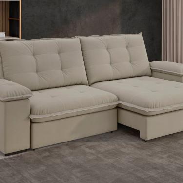 Imagem de Sofá Fofao Premium Slim 2.50 Cm Retrátil E Reclinável 4 Lugares Castor