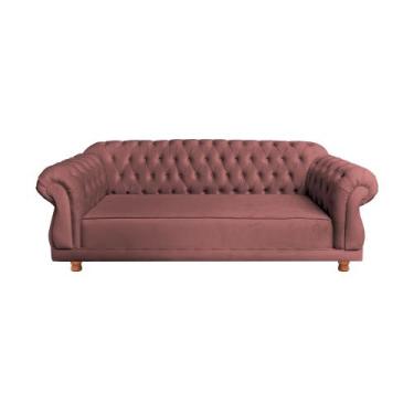 Imagem de Sofá Chesterfield Capitone Elisabeth Suede 1,80cm - novo encanto, ROSE
