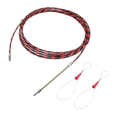 Imagem de Pastlla Kit extrator de cabo de fita de peixe de 0,26"/6,5 mm, extrator de cabo elétrico através da parede, dispositivo de guia de fio rosqueador, fixador de peixe, 3 fios torcidos com mola guia (5 m)