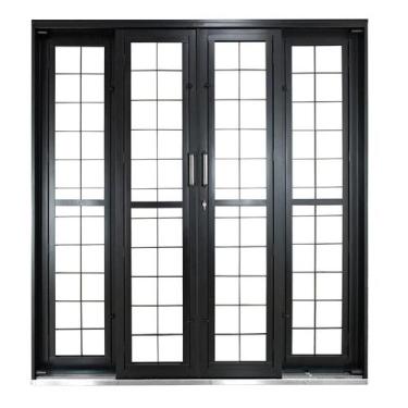 Imagem de Porta de Correr de Aço 215x200cm Pantografica Grade Quadrada Ideal Crv