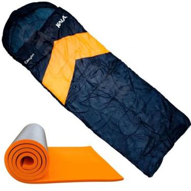 Imagem de Kit Acampamento Saco de Dormir Canyon Com Capuz Mais Isolante Térmico 