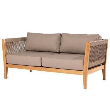 Imagem de Sofá Cannes 02 Lugares Acquablock Fendi Base Verniz Mel - 72465 - Sun 