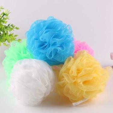 Imagem de Kit 6 Esponja Para Banho Cordinha Bucha de Nylon com Bolinhas Linha Premium M5 Armarinhos (Kit 3)