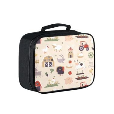 Imagem de Lancheira infantil TractorLunch Box com isolamento de pasto com bolso com zíper para meninos e meninas, lancheira reutilizável portátil de volta às aulas mantém alimentos frescos para jardim de