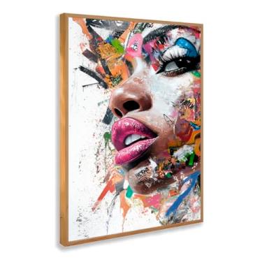Imagem de Quadro Decorativo com moldura Frase Esmalte Colorido Feminino Salão Beleza Inspiração Unhas Delicado Rosa Azul Pastel Decoração Manicure