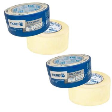 Imagem de Fita Crepe Uso Geral Profissional Pintura 48Mmx50M Kit 2 Un - Tigre
