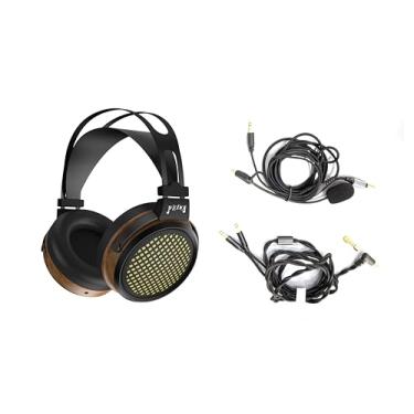 Imagem de Fone de Ouvido Hi-Fi VEDO 50mm Design Aberto: Drivers Dinâmicos 32 Ohm, Madeira e Couro Vegano - Som Profissional para MPB, Samba e Audiophiles Brasileiros