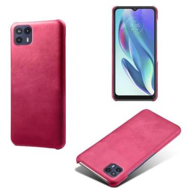Imagem de Capa para MOTO G50 5G,Proteção contra quedas,Casca de volta de cor sólida simples,Design de couro de imitação de plástico-Rose