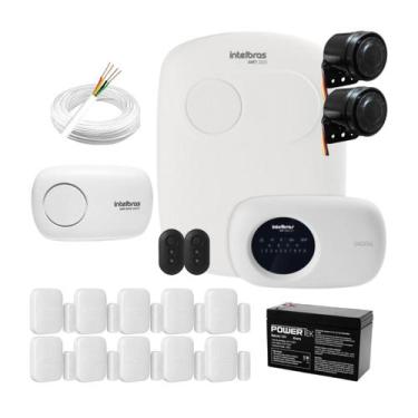 Imagem de Kit Alarme Monitorado Intelbras AMT 2118 EG com 10 Sensores Sem Fio e 
