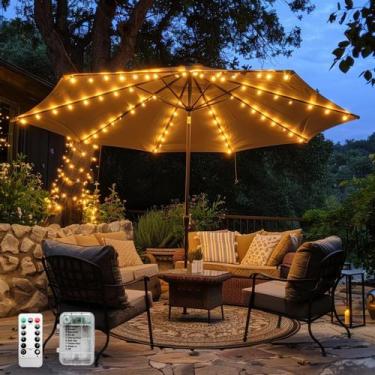 Imagem de Luzes de guarda-chuva de pátio HOLITS Cordless 120 LED à prova d'água