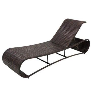 Imagem de Espreguiçadeira Em Alumínio E Fibra Sintética Encosto Reclinável Mescl