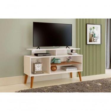 Imagem de Rack Lion Sala Estar Estante Com Nichos E Prateleiras Cor:off/canela -