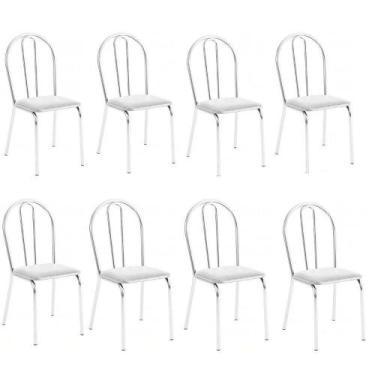 Imagem de Kit 8 Cadeiras Lisboa Cromada Para Cozinha Ou área Gourmet-assento Sin