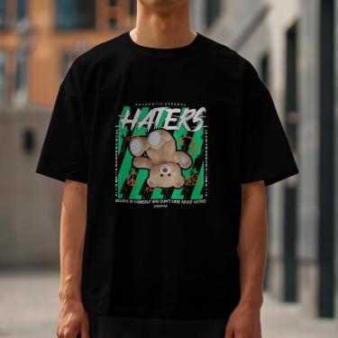 Imagem de Camiseta Casual Unissex Urso Hater Moderna Estilosa Malha Algodão do P ao G1-Unissex