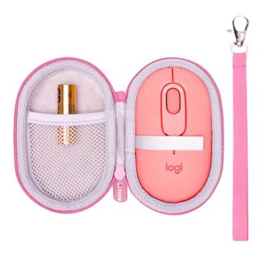 Imagem de LTGEM Capa compatível com Logitech POP & Pebble Mouse 2 M350s/M350/M355/M340/i345 mouse Bluetooth sem fio, rosa + cinza