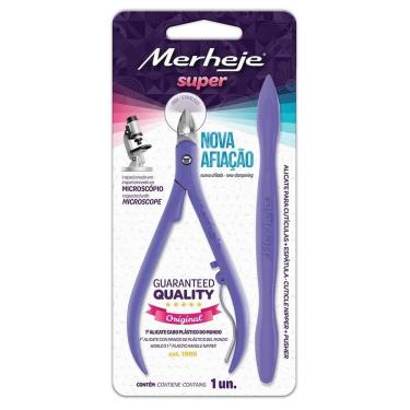 Imagem de Alicate para Cutícula + Espátula Merheje Basic  Lilás