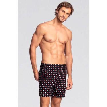 Imagem de Cueca Samba-Canção 100% Algodão Lupo 16950-007 Estampada, Preto, G