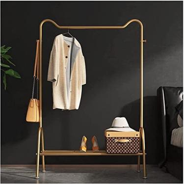 Imagem de Cabide para roupa cabide com prateleiras, trilho para roupa desmontável de alta resistência com sapatos para armazenamento, suporta até 70 kg suporte para barra de roupa para decoração de quarto,