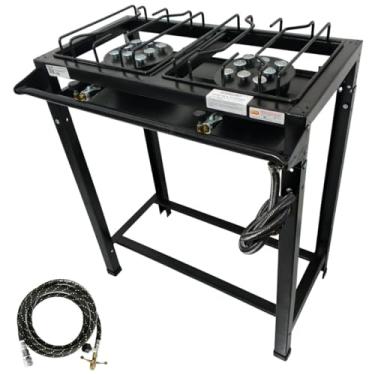 Imagem de Fogão Industrial Senior CHEF 2 Bocas Alta Pressão, 65x35x80cm, Kit Completo com Mangueira e Registro, Compatível com Botijão P13