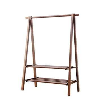 Imagem de Cabide de madeira maciça cai na parede cabide de canto cabide de parede para quarto cabide de roupas para casa pequeno entrada / cor nogueira/95 x 48 * 150 cm (cor nogueira 95 x 48 x 150 cm)