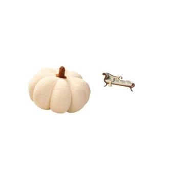 Imagem de Fenteer Almofada de Pelúcia de Abóbora de Halloween para Sofá, Cadeira de Estar em Madeira em Miniatura, Almofada Decorativa para Cama, Quarto, Móveis para Ca