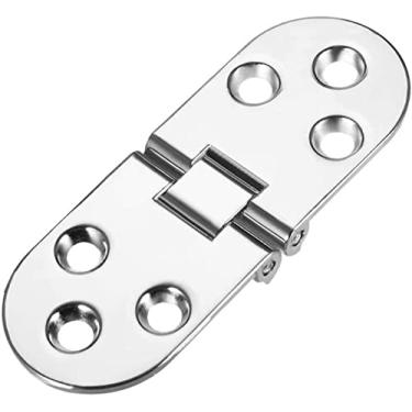 Imagem de 2 peças dobradiça plana de liga de zinco para porta de armário dobrável mesa de jantar dobrável dobradiça de mesa redonda oculta