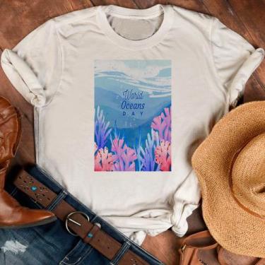 Imagem de Blusa T-shirt Camiseta Feminina Estampada -Sereia- Várias Estampas 02 