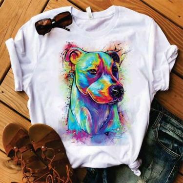 Imagem de Blusa T-shirt Camiseta Feminina Estampada-Pitbull- Várias Estampas 06 