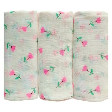 Imagem de Kit 3 Fralda de Pano Ombro Bebê 100 Algodão Enxoval Maternidade - Teci