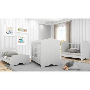 Imagem de Berço Multimoveis Nuvem com Grade PVC Branco para Colchão