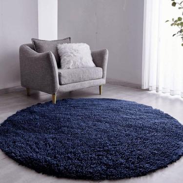 Imagem de Tapete Sala Felpudo Peludo Cinza Redondo 140 Cm