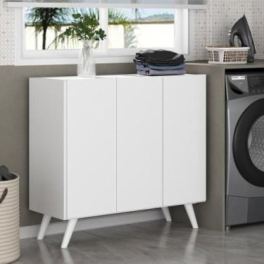 Imagem de Armário Lavanderia Retrô Com 3 Portas Mp5033 Branco - MULTIMOVEIS