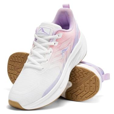 Imagem de Ablanczoom Tênis feminino para caminhada: antiderrapante, leve, sem cadarço, tênis para academia, trabalho, atlético, casual, Roxo/Rosa/Branco, 34