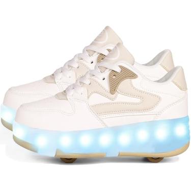 Imagem de Aikuass Tênis de patins - LED Light Up Roller Shoes Meninos Meninas Crianças Tênis Recarregável Roda para Iniciantes Melhor Presente