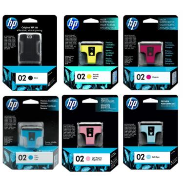 Imagem de Cartucho De Tinta Hp 02 Kit C8721a Wl 6 Cores C7280 C6180 D6160 C7180 Original