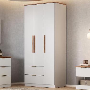 Imagem de Guarda Roupa Solteiro 3 Portas Milan Carraro Branco