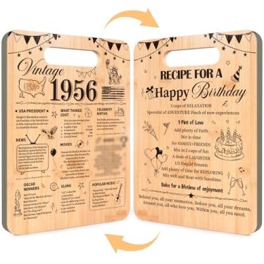 Imagem de Deorfuy Presente de 70º aniversário para mulheres e homens, 70 anos vintage 1956 tábua de corte dupla face, receita para uma tábua de corte de feliz aniversário para ela