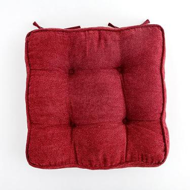 Imagem de Almofadas quadradas para cadeira de cozinha, almofadas de cadeira para cadeiras de jantar antiderrapantes, almofadas de assento para cadeiras de cozinha 45 x 45 com gravatas, almofada de cadeira de