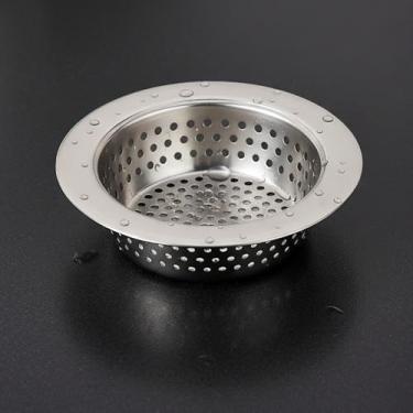 Imagem de Filtro profissional de cesta de pia de aço inoxidável, coador de ralo de cozinha resistente (malha de aço, diâmetro interno 7,5-9,5 cm)