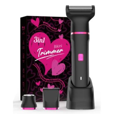 Imagem de Aparador de biquíni para mulheres - Barbeador elétrico impermeável e seco para área privada, doca recarregável, barbear e aparar suavemente indolor do corpo, rosto, axilas, pernas, itens Tiktok Trend