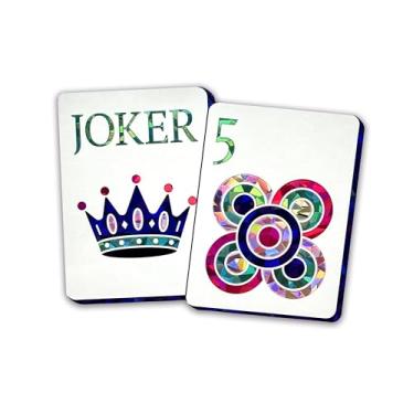 Imagem de Elektroplate Decalque refletivo Mahjong Joker Tiles (10 cm x 7,4 cm) | Adesivo de vinil premium para todos os climas para carro, garrafa de água, laptop, tablet, refrigerador, telefone e mais | Feito