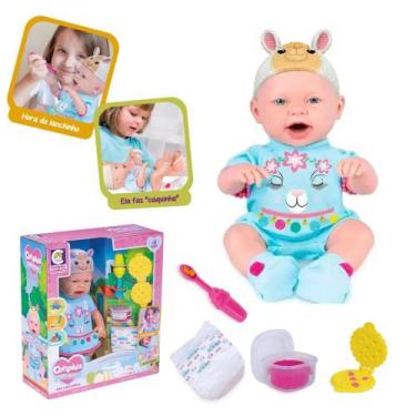 Imagem de Boneca Menina Reborn Baby Ninos Hora do Lanche 37cm e Itens - Cotiplás