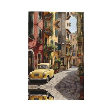 Imagem de XLLingL Toalhas de cozinha de waffle com estampa de rua italiana, panos de prato de microfibra, para decoração e limpeza de cozinha - 1 peça