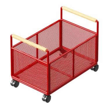 Imagem de YWJLQH Carrinho Organizador de Arquivos com Rodinhas, Carrinho Móvel para Pastas, Caixa de Armazenamento para Livros E Pastas Sob a Mesa, Ideal para Escola, 30cm X 48cm X 30cm