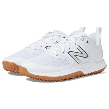 Imagem de New Balance Tênis feminino Fresh Foam Velo V3 Turf-Trainer Softball, Branco/Branco, 7.5