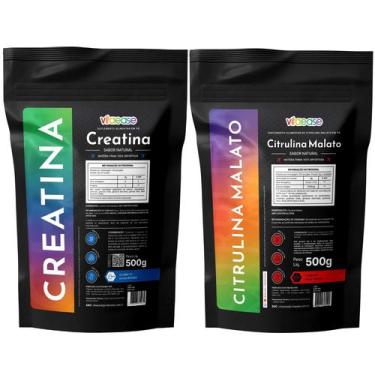 Imagem de Combo Creatina 300g Citrulina Malato 250g  PréTreino em Pó  Suplemento
